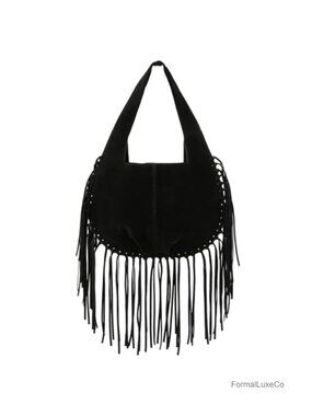 Faux Suede Fringe Tassel Hobo Shoulder Bag Boho Purses